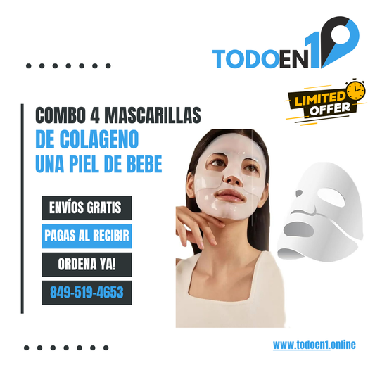 ✨ Combo de 4 Máscaras de Colágeno: ¡Tu piel rejuvenecida en solo 4 noches! 👶