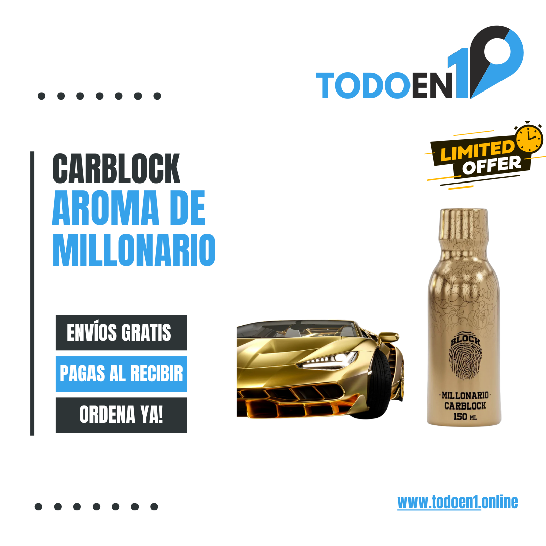 AROMA PARA VEHÍCUOS PREMIUM Carblock Millonario™ | 4 MESES DE DURACIÓN