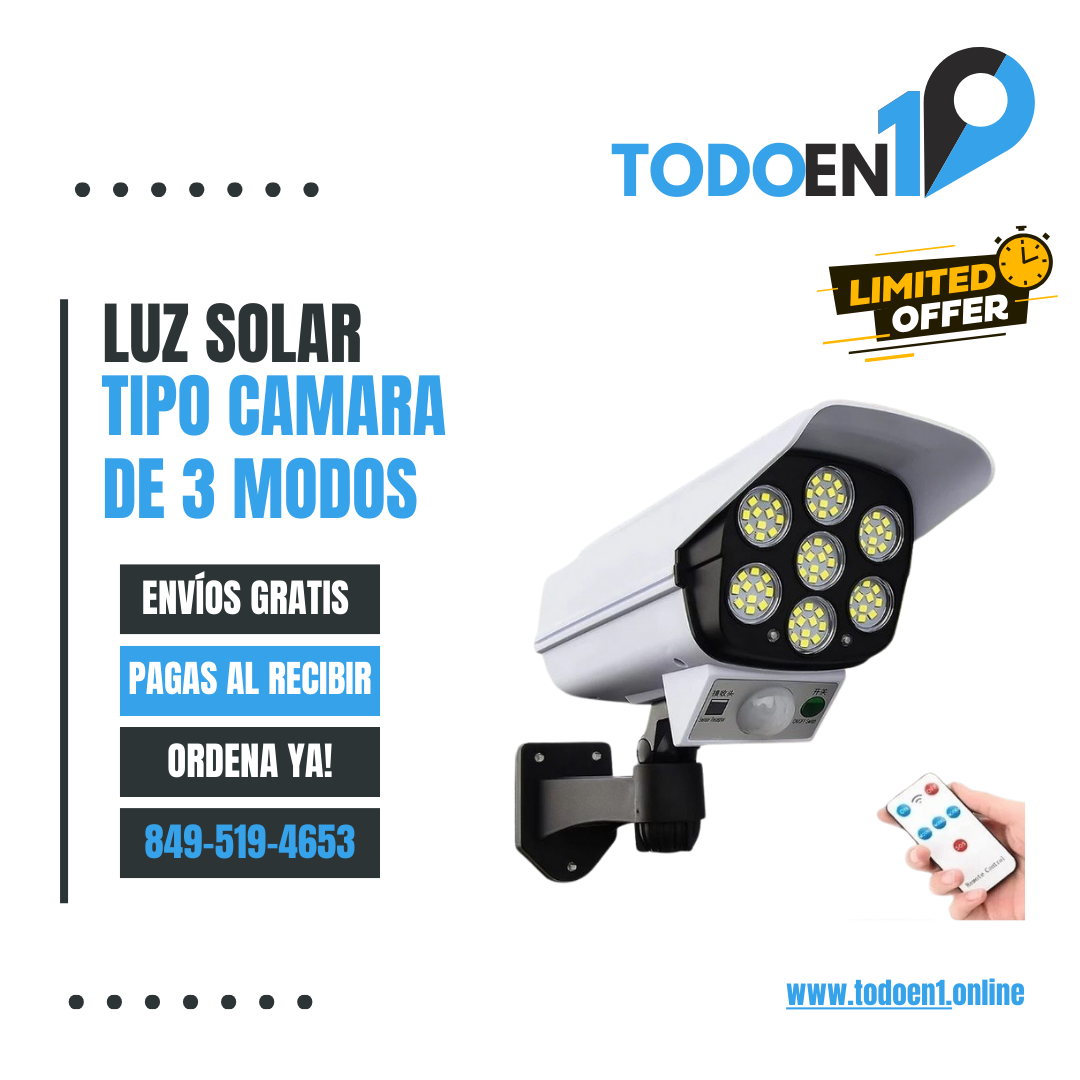 💡“Luz Solar Tipo Cámara: Seguridad que Ilumina” 🎯