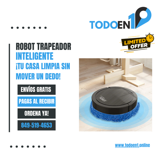 🤖Robot Trapeador Inteligente: Tu casa limpia sin mover un dedo🧽