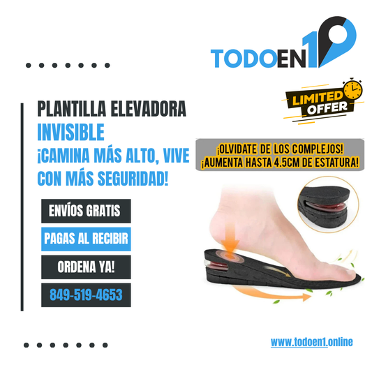 👟 Plantillas Elevadoras Invisibles 😮‍💨 ¡Camina más alto, vive con más seguridad!🚶‍♀️