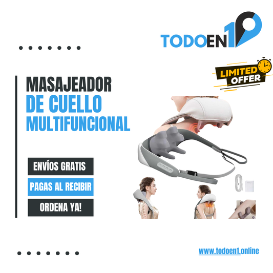 💆♂️Masajeador de cuello multifuncional! Dile adiós al estrés💆♀️