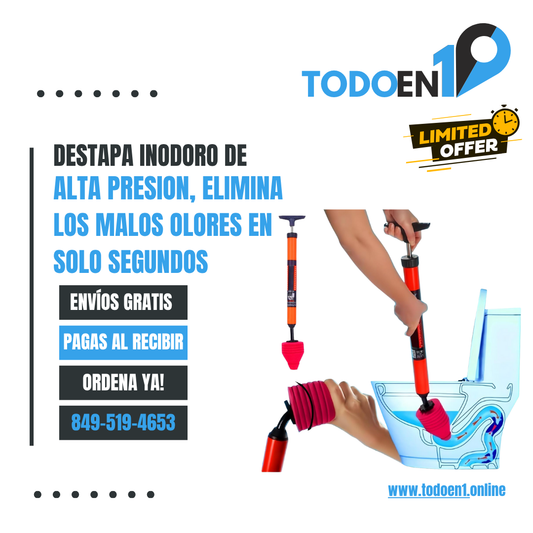 🚽¡Destapa tu inodoro en segundos sin llamar al plomero!💥 DESTAPA INODORO DE ALTA PRESION