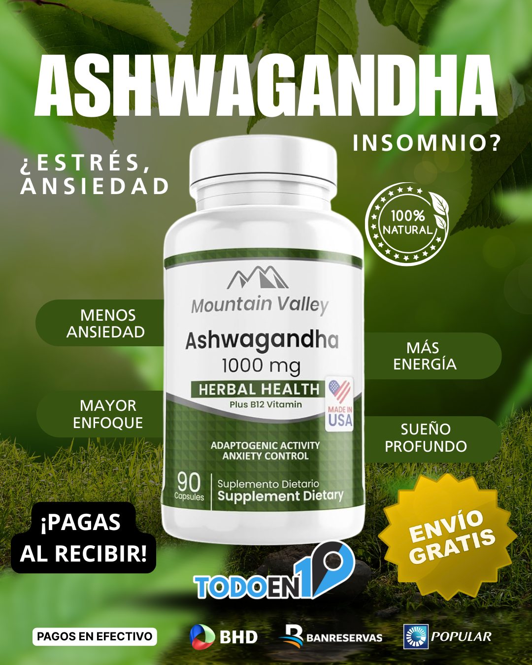 🧘‍♀️ Calma tu mente, duerme mejor y rinde al máximo con Ashwagandha 🌙