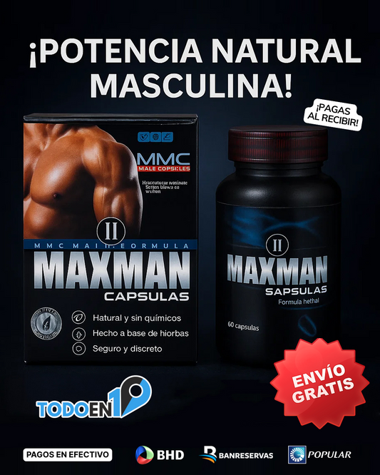 🍃Maxman II: Potencia Natural para el Hombre Seguro✨ Seguridad Masculina en Cada Cápsula💥