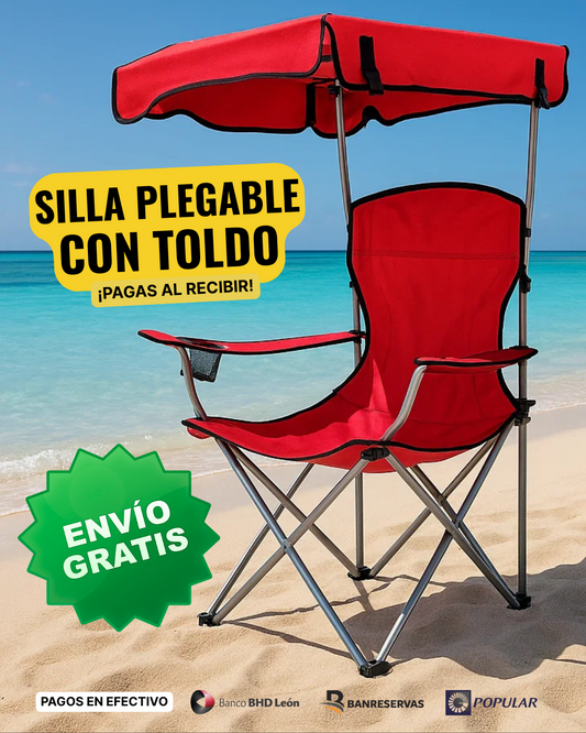 🌞¡Disfruta el Sol Sin Sufrirlo! Silla con Techo Incluido🏖️