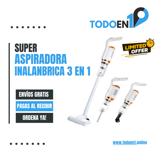SUPER ASPIRADORA INALAMBRICA 3 EN 1