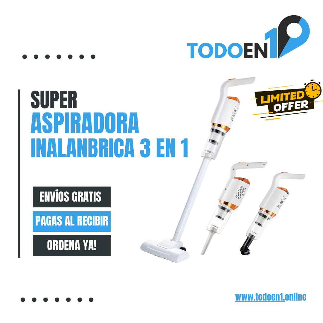 SUPER ASPIRADORA INALAMBRICA 3 EN 1