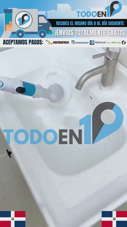 🌀🛁 Cepillo eléctrico 3 en 1: ¡transforma tu rutina de limpieza! 💥🧼